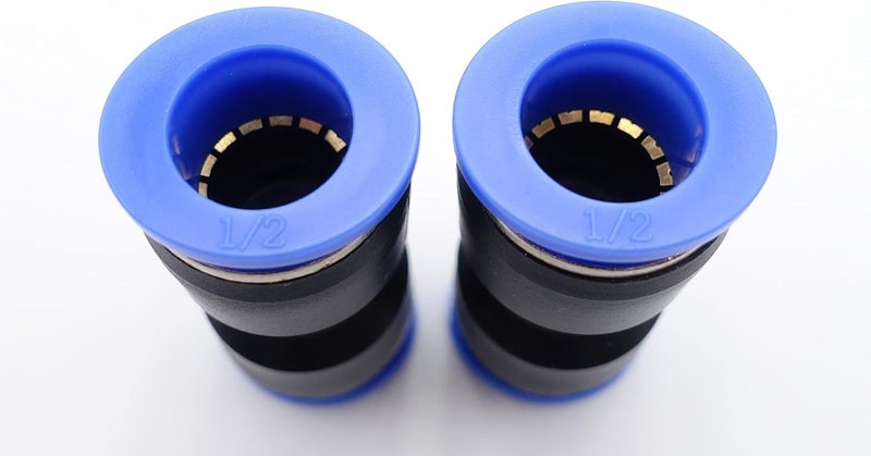 IVLPHA Push to Connect Fitting 1/2" Tube OD, Pneumatic Air Water Straight Union Two Way Connector/Coupler (Pack of 5) - Image 2